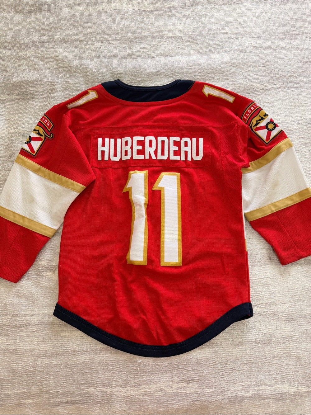 Florida Panthers Kids Red NHL Hockey Jersey Size S/M HUBERDEAU - Picture 8 of 10